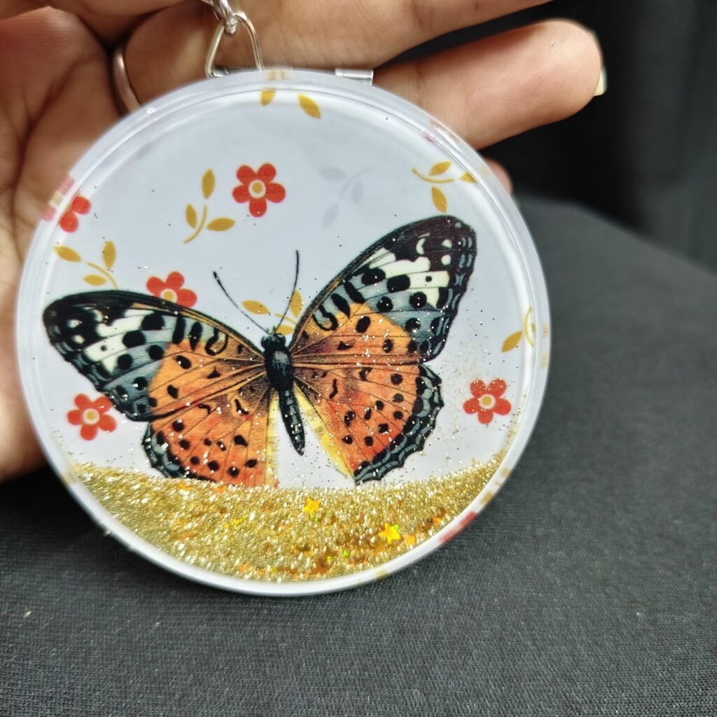 Butterfly Mirror Keychain.. Big Size