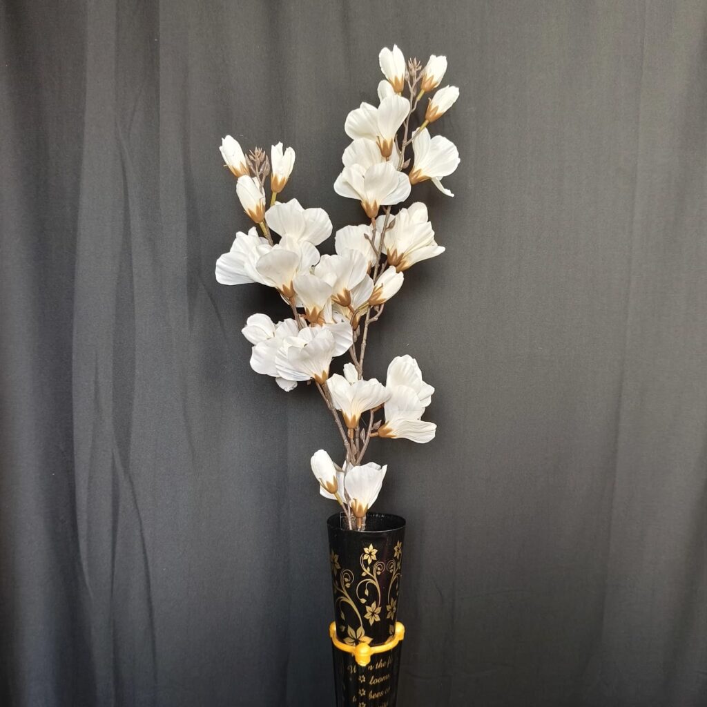 Artificial Long Gladiolus Stick.. 3.7ft Long.. Worm White