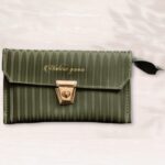 Mahira Queen Velvet Finish Money Purse.. Deep Green