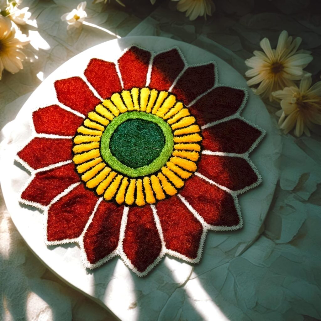 Floral Rangoli Design… Rangoli Mat.. 2.5ft Round