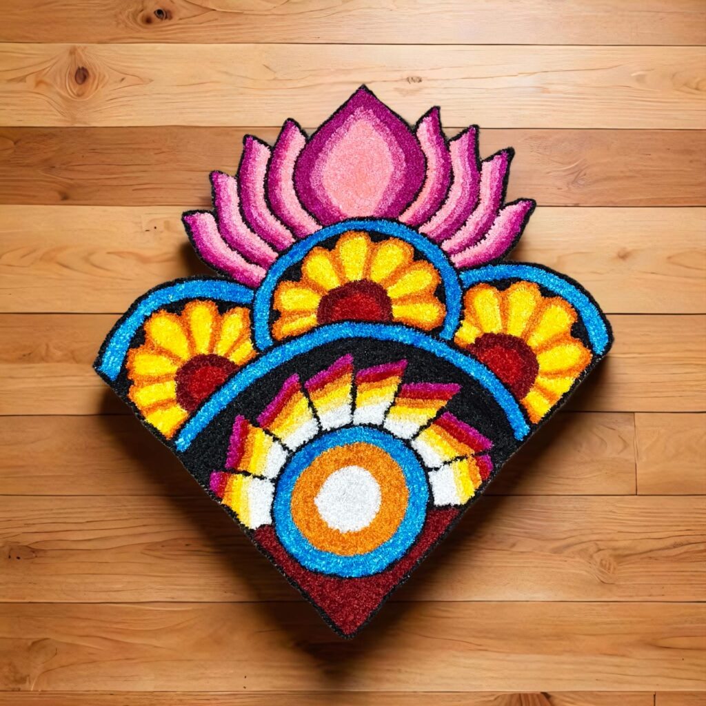 Pink Lotus Design… Rangoli Mat.. 30 Inch