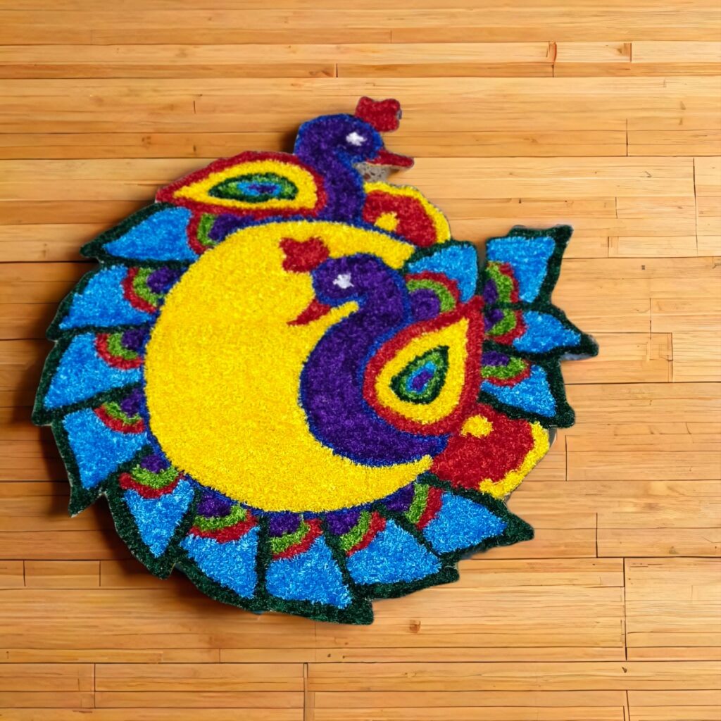 Peacock Design… Rangoli Mat.. 1.5ft Round