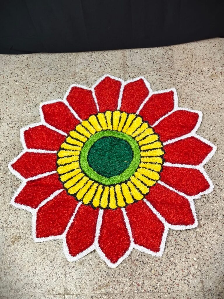 Floral Rangoli Design… Rangoli Mat.. 2.5ft Round