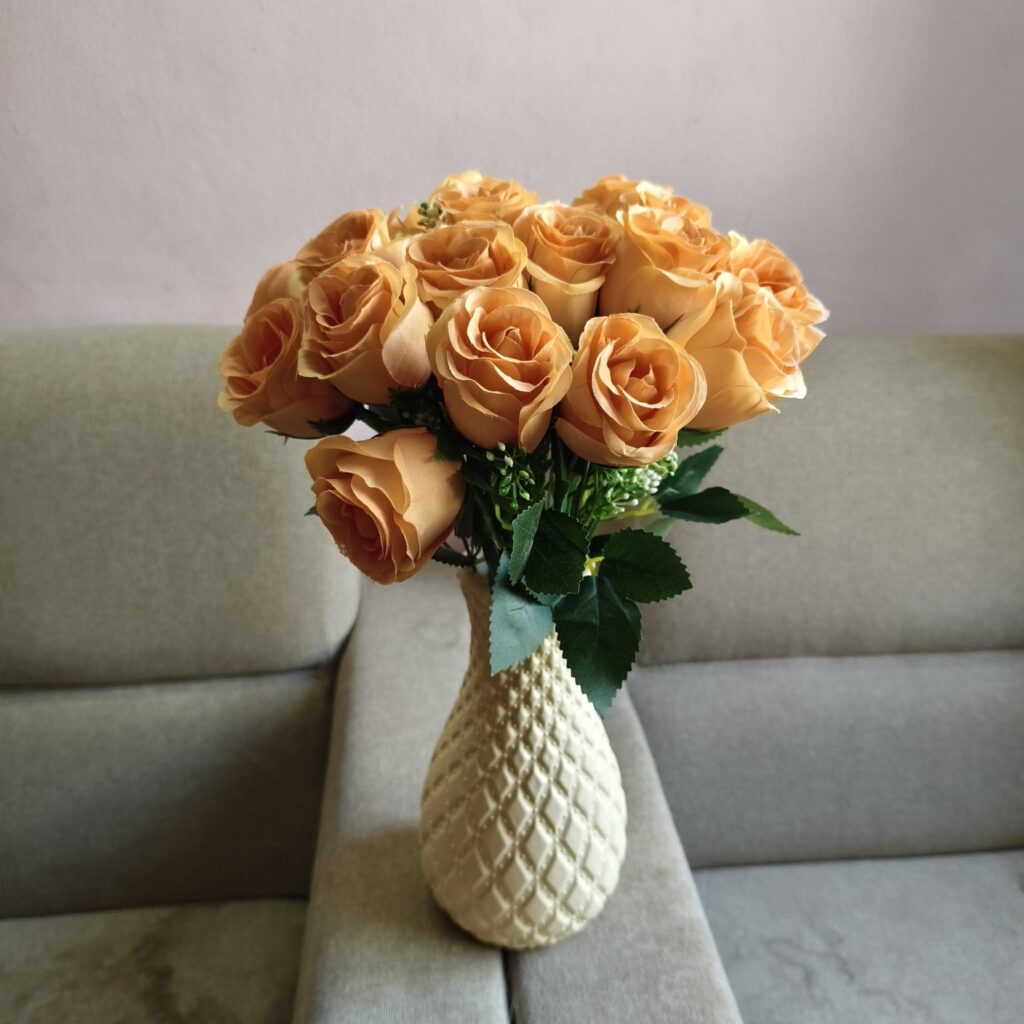 Artificial Rose on a Medium Long Stick… Peach