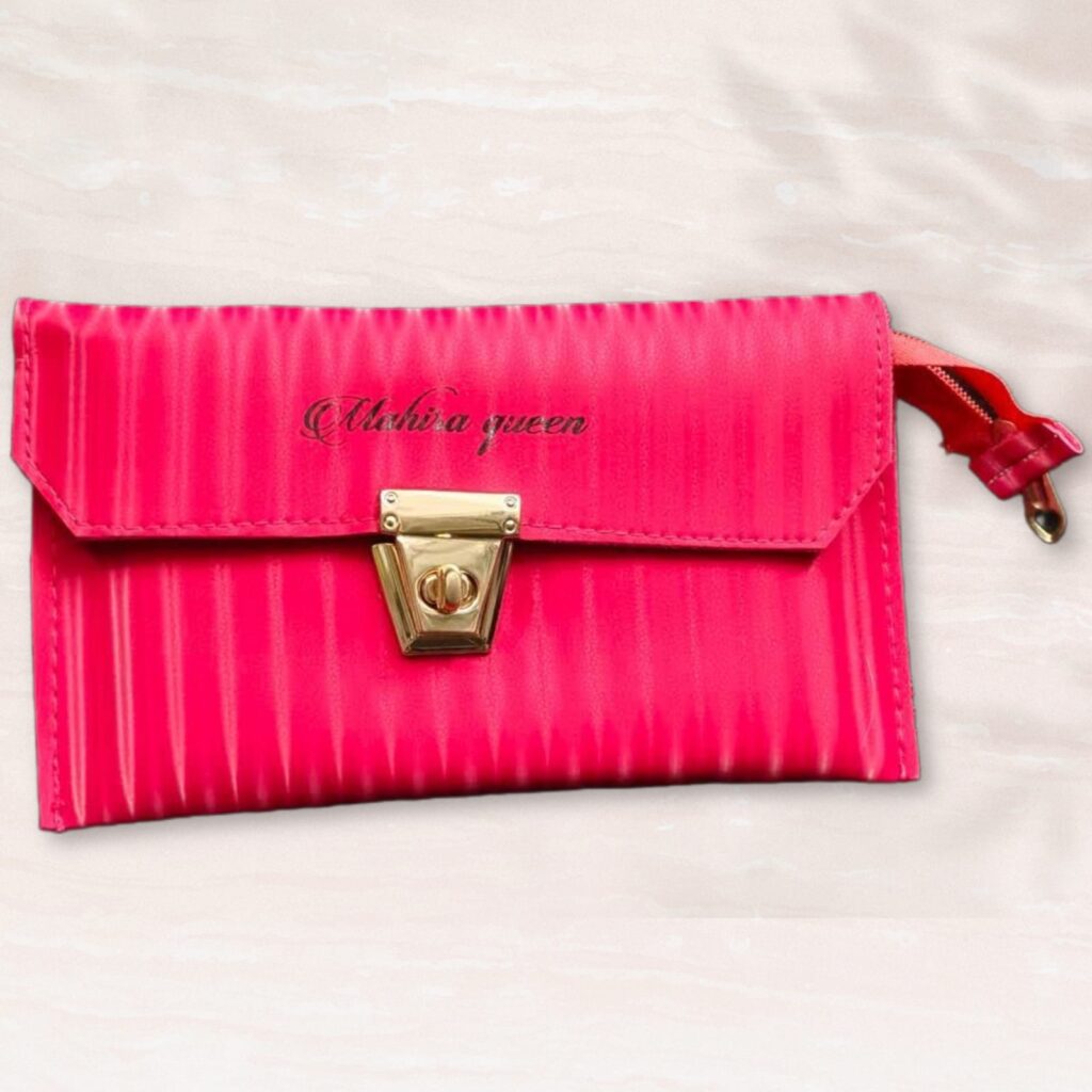 Mahira Queen Velvet Finish Money Purse.. Rose Pink