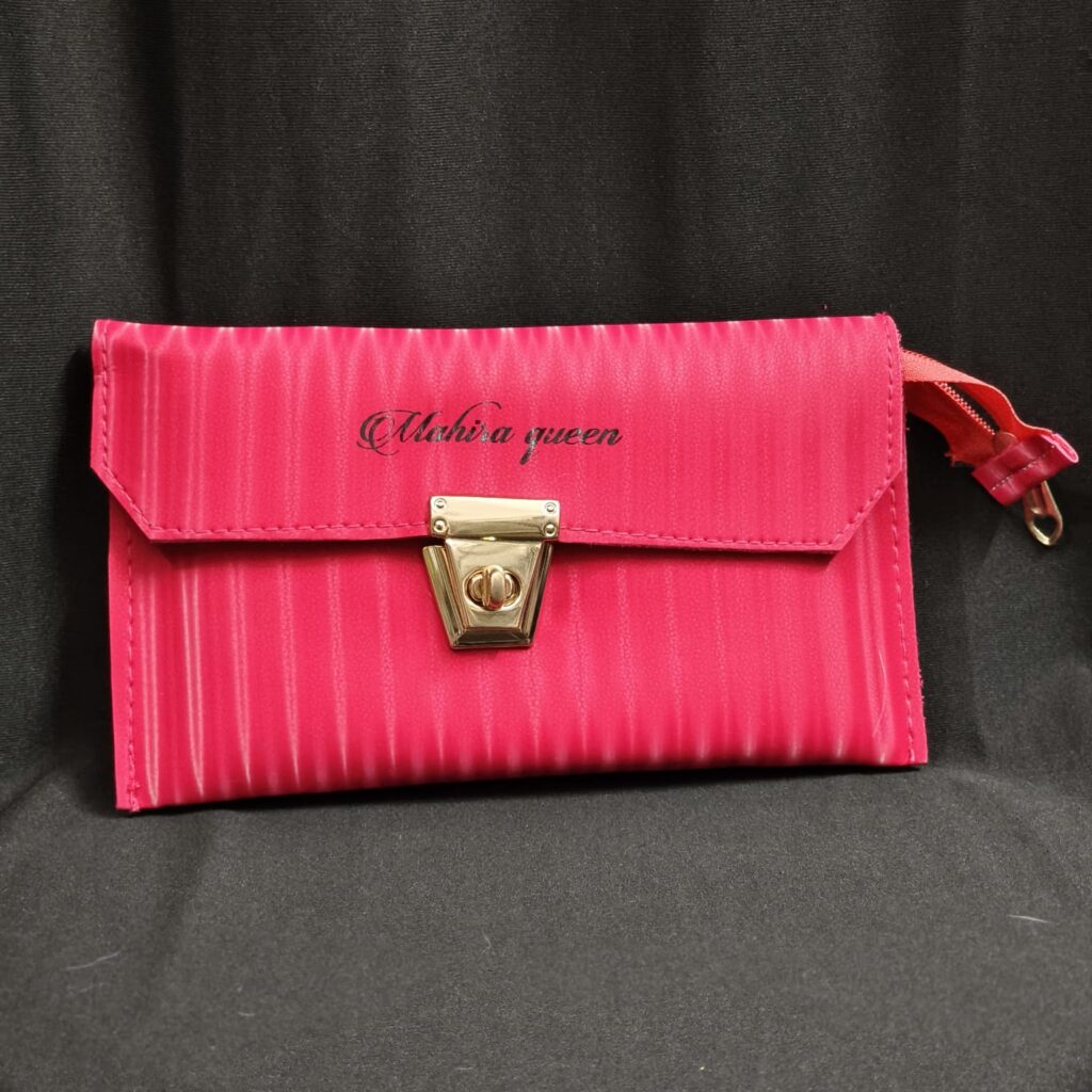 Mahira Queen Velvet Finish Money Purse.. Rose Pink