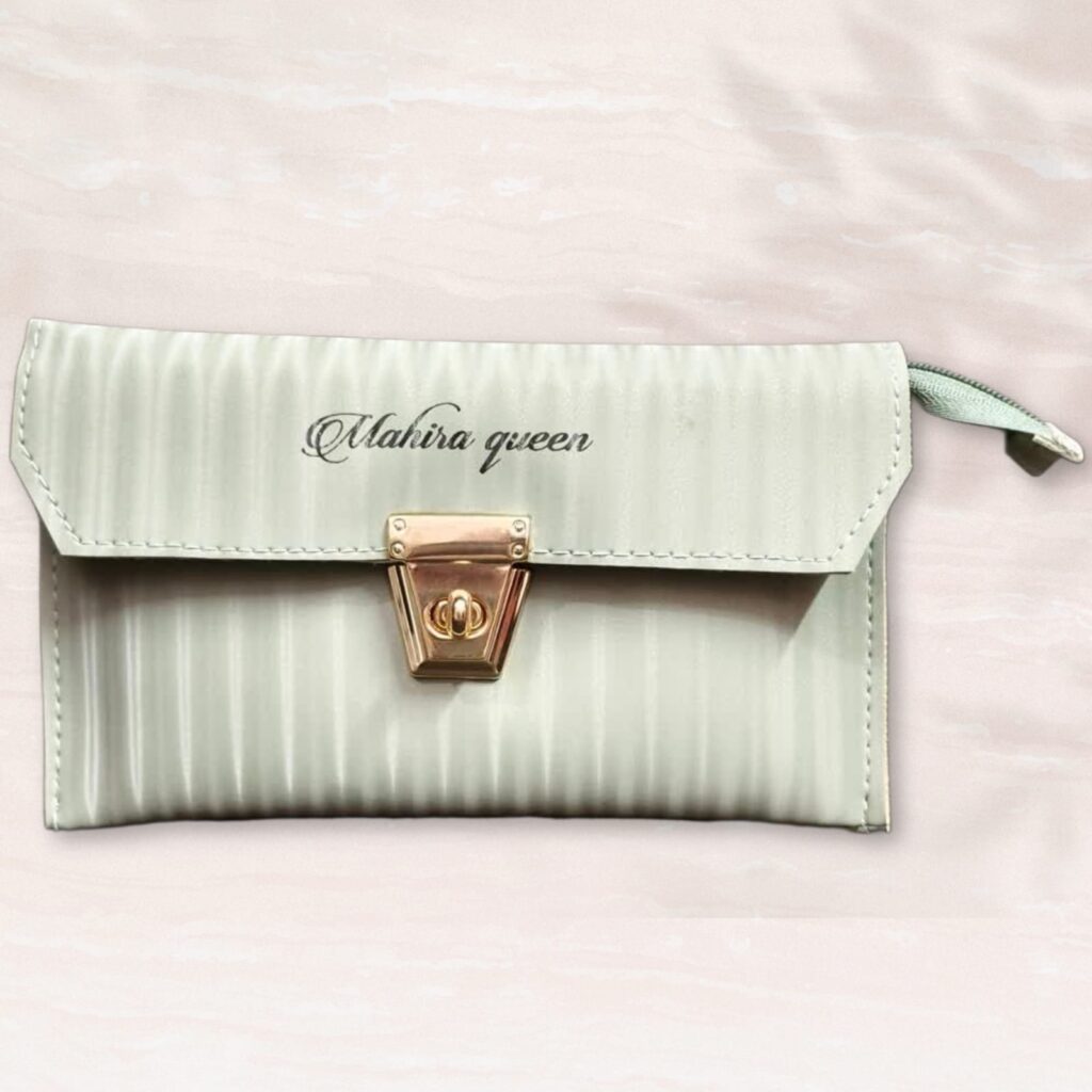 Mahira Queen Velvet Finish Money Purse.. Light Aqua Green