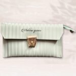 Mahira Queen Velvet Finish Money Purse.. Light Aqua Green