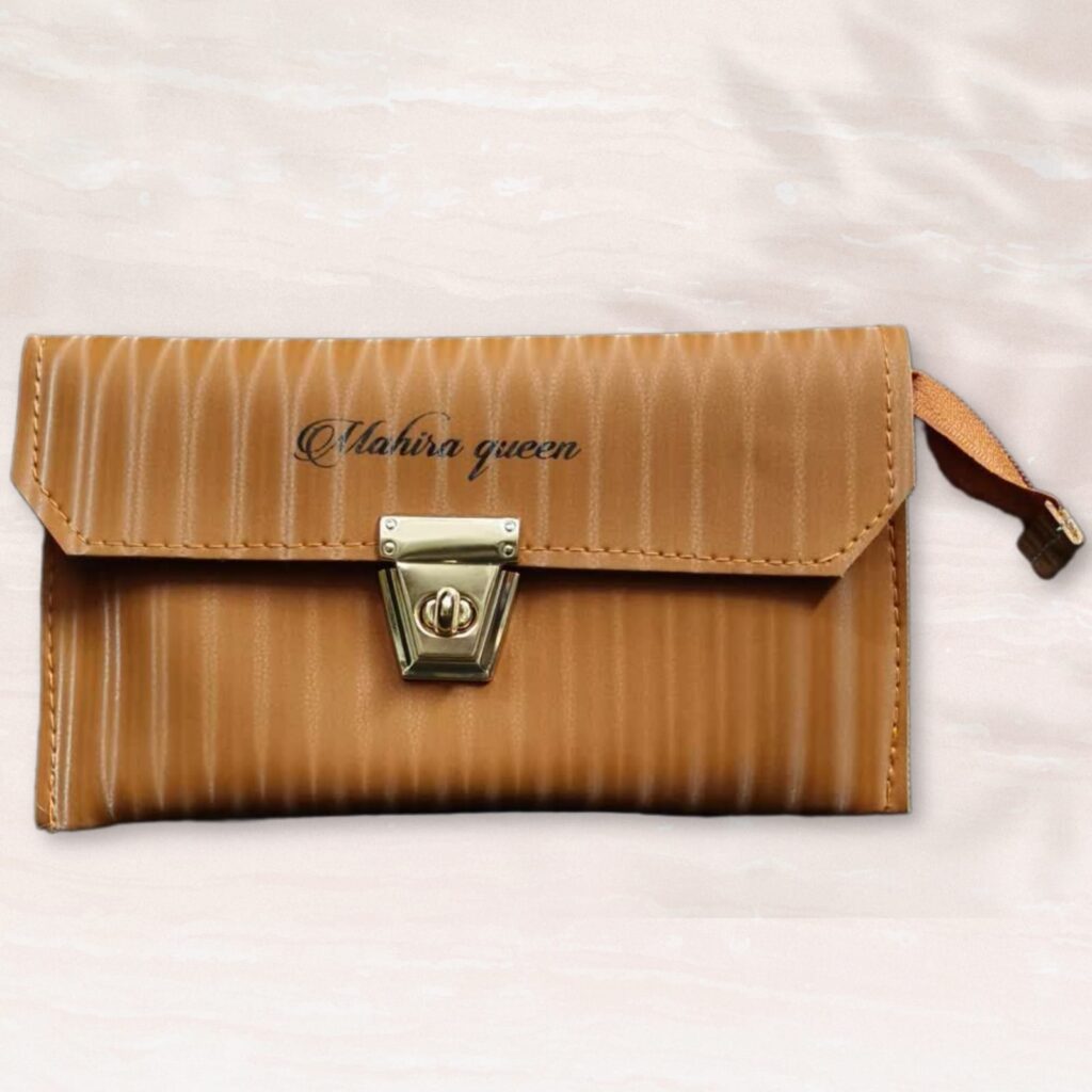 Mahira Queen Velvet Finish Money Purse.. Brown