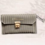 Mahira Queen Velvet Finish Money Purse.. Gray