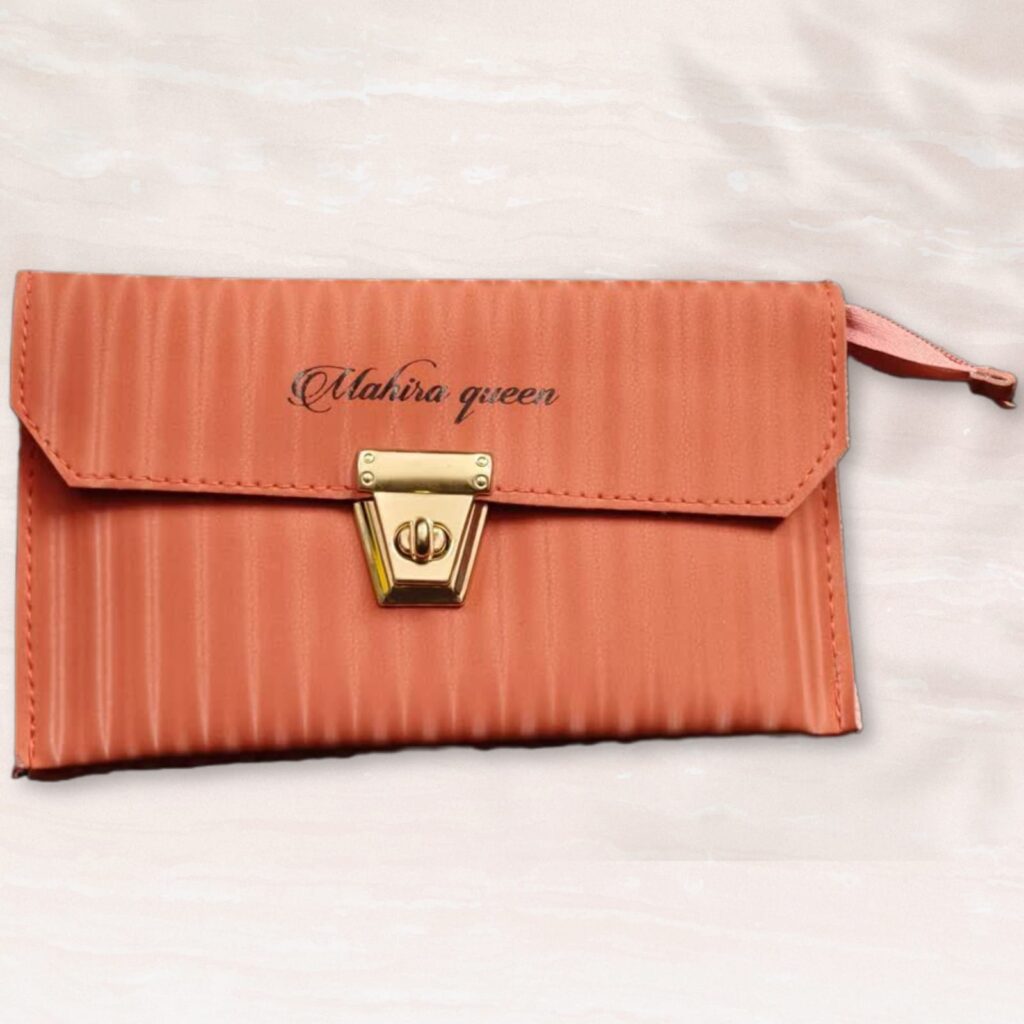 Mahira Queen Velvet Finish Money Purse.. Orange