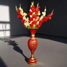 Floor Vase & Flower Combo.. 3.5ft Long