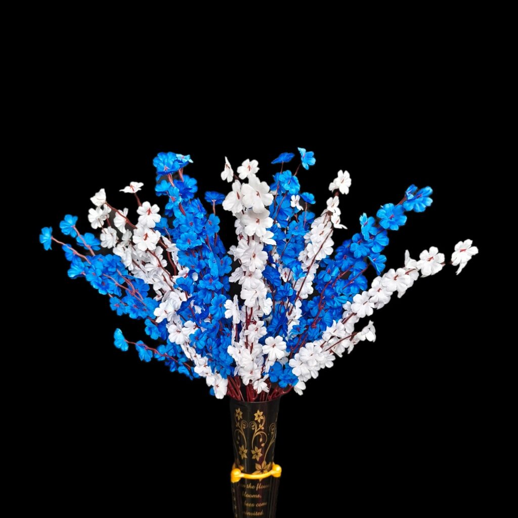 Artificial Flower…Tagari… Mid Long Stick… White & Blue Combo