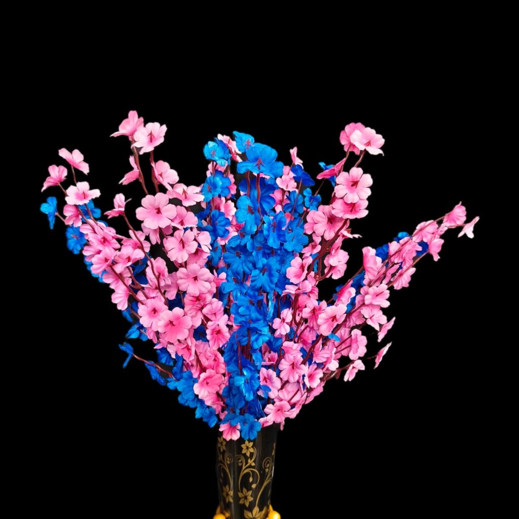 Artificial Flower…Tagari… Mid Long Stick… Blue & Pink Combo