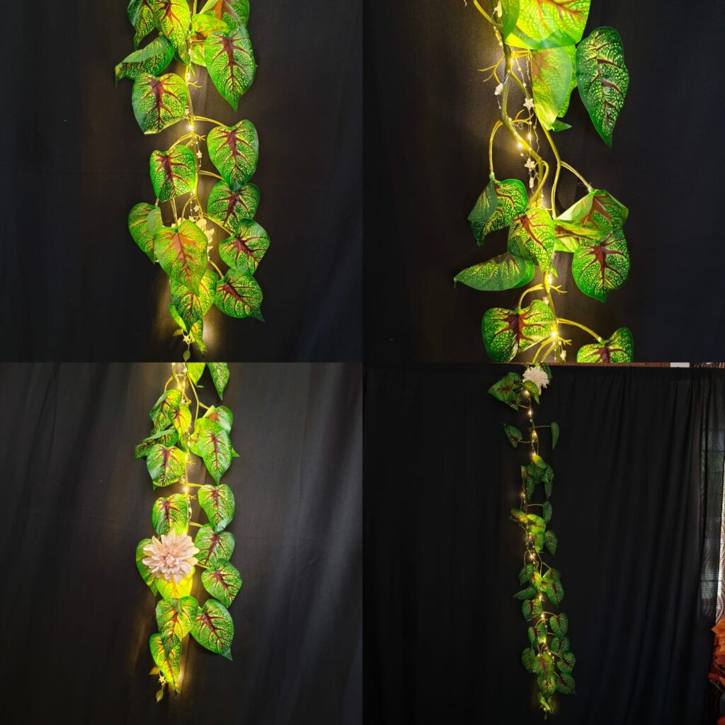 Light with Leaf Long Chain.. 5ft Long… Worm Light