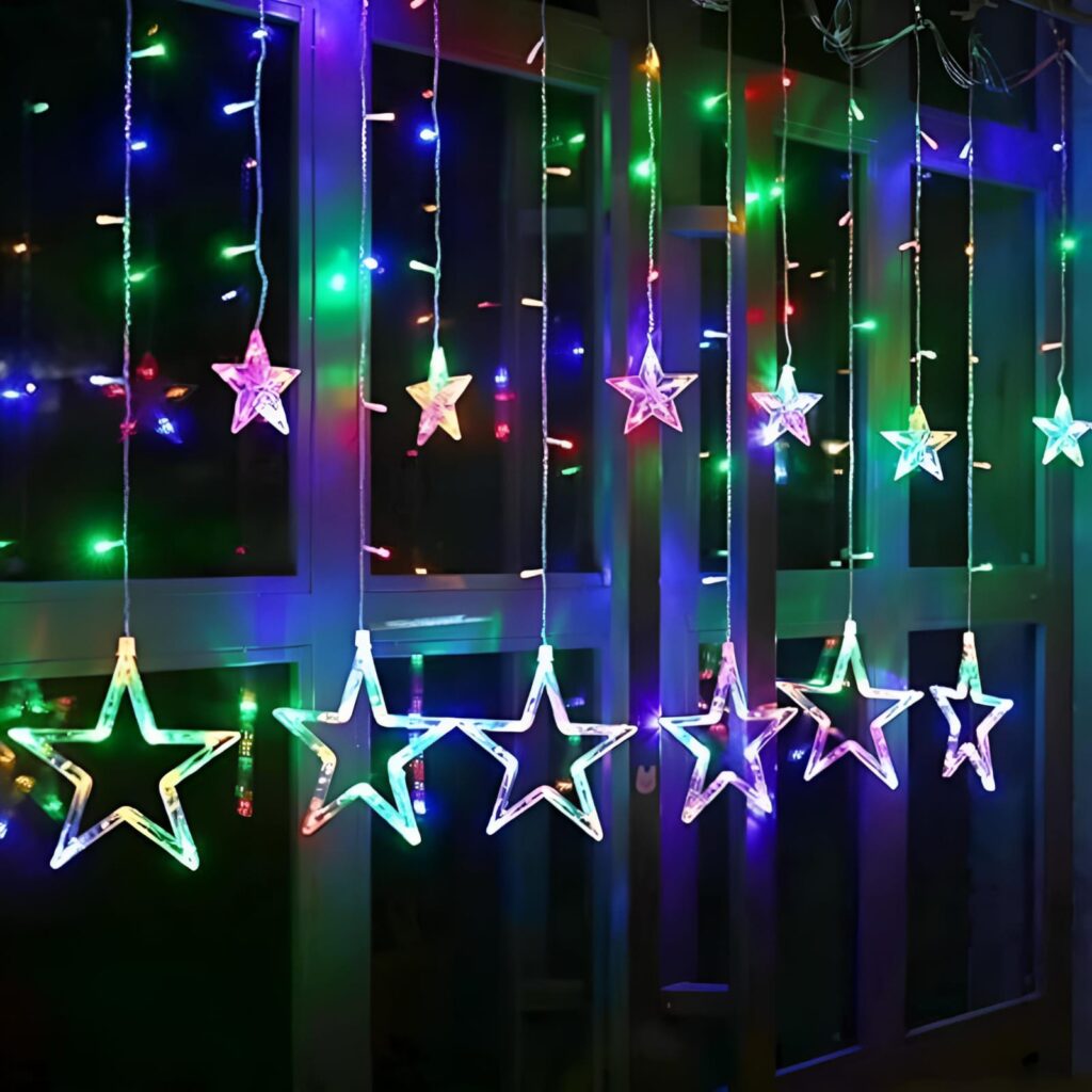 Star Light.. 6 Big + 6 Small.. Multicolour Light.. 6.5ft Wide