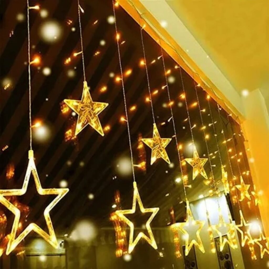 Star Light.. 6 Big + 6 Small.. Warm Light.. 6.5ft Wide