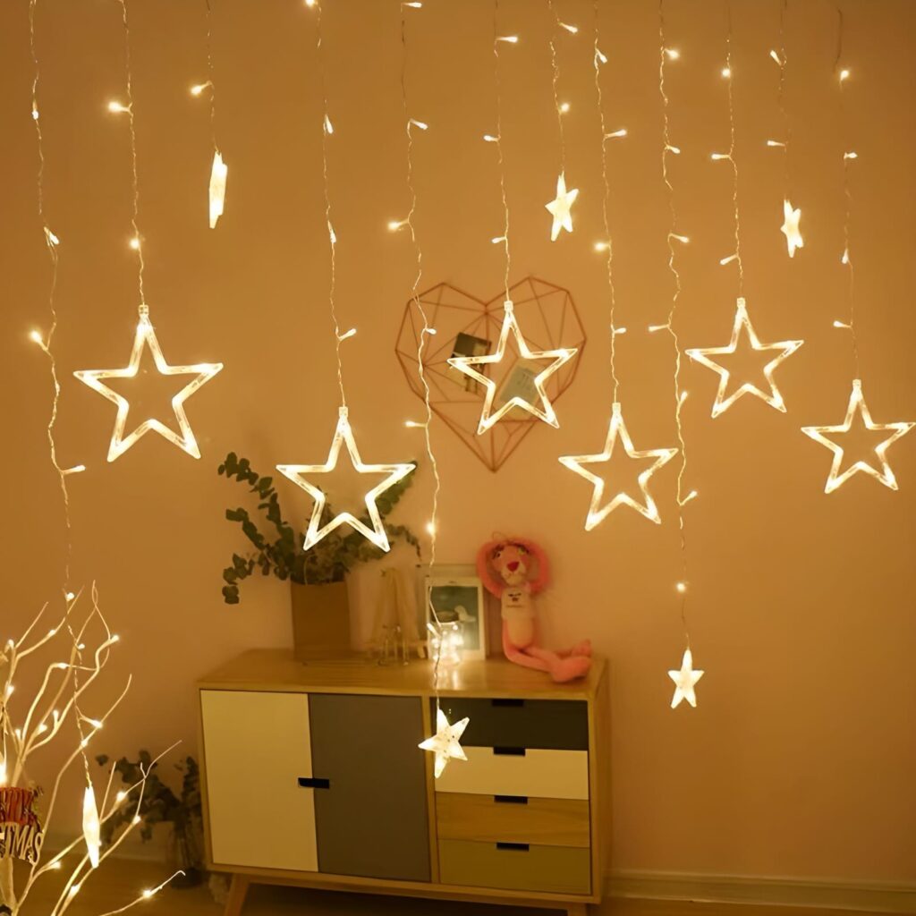 Star Light.. 6 Big + 6 Small.. Warm Light.. 6.5ft Wide